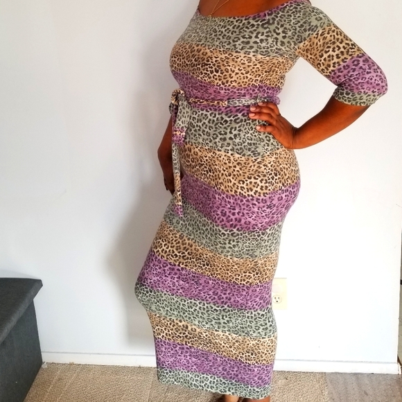 Multicolor Leopard print dress - Picture 2 of 2